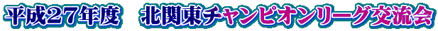 平成27年度 北関東チャンピオンリーグ交流会